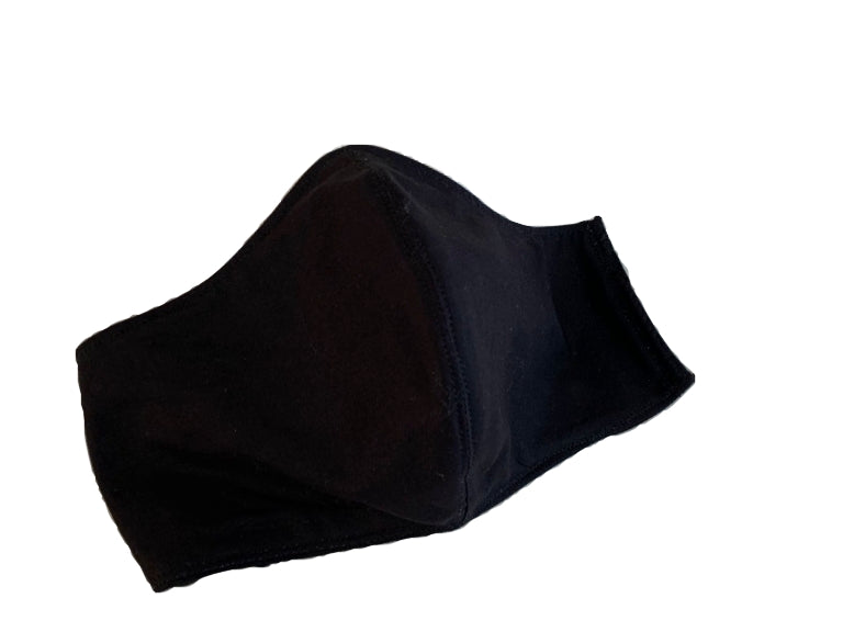 Baumwoll-Gesichtsmaske (Filtertasche) Schwarz